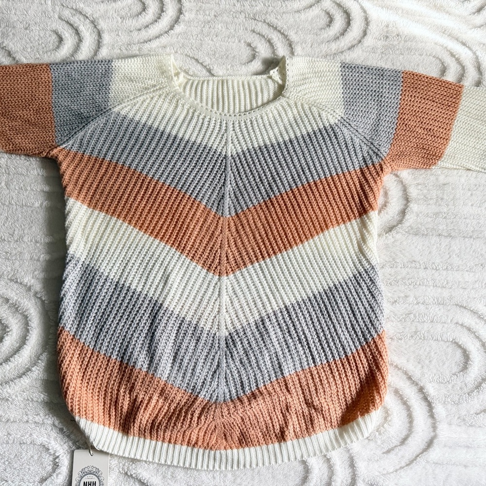 Striped Chunky Knit Sweater, Size Small, NWT, Cozy Fall Winter Colorful Sweater